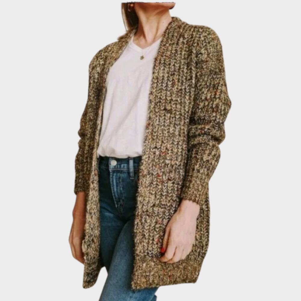 Heartloom Open Front Multicolor Glitter Knit Cardigan Sweater Small NEW NWT